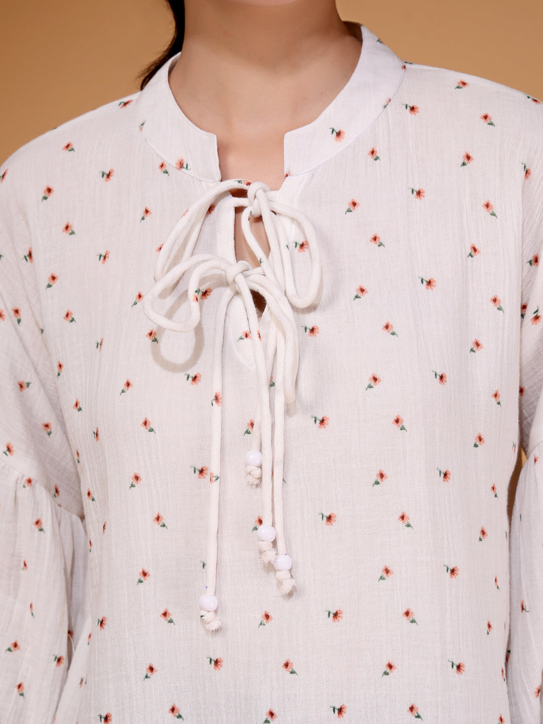 Double Gauze Print Cotton Top