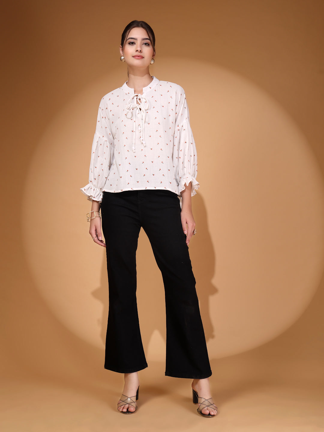 Double Gauze Print Cotton Top