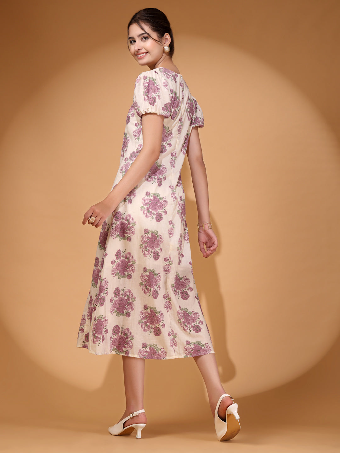 Floral Crepe Midi Dress