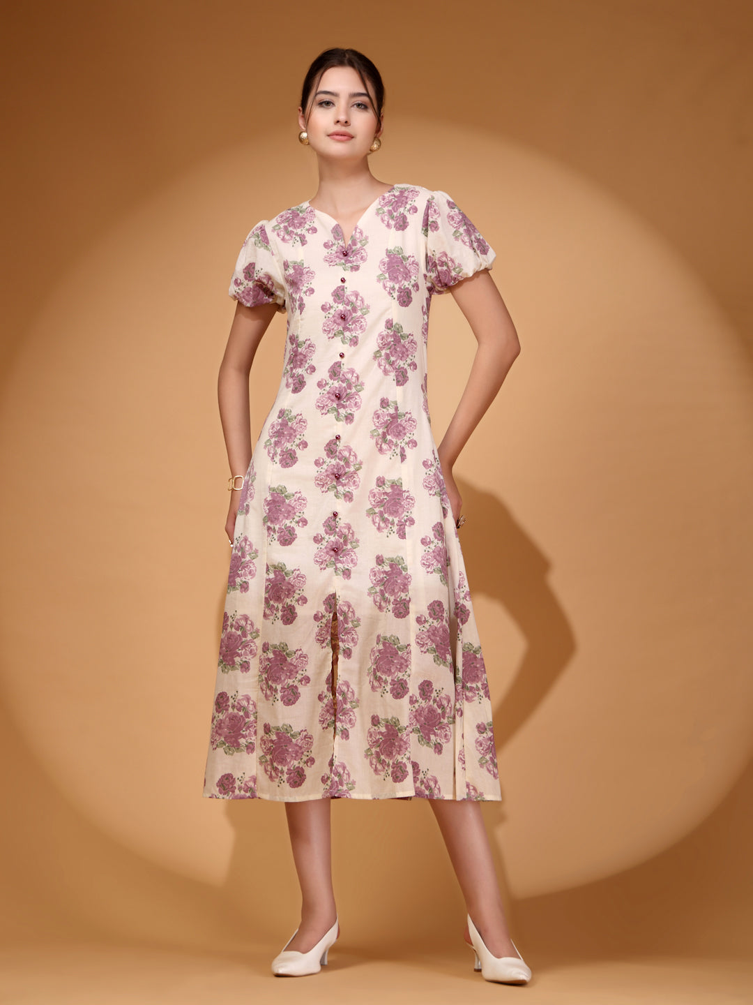 Floral Crepe Midi Dress