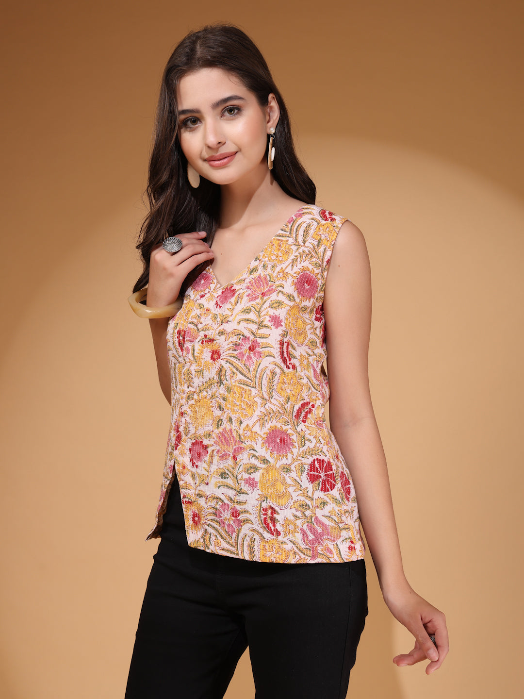 Women Kantha Floral Printed