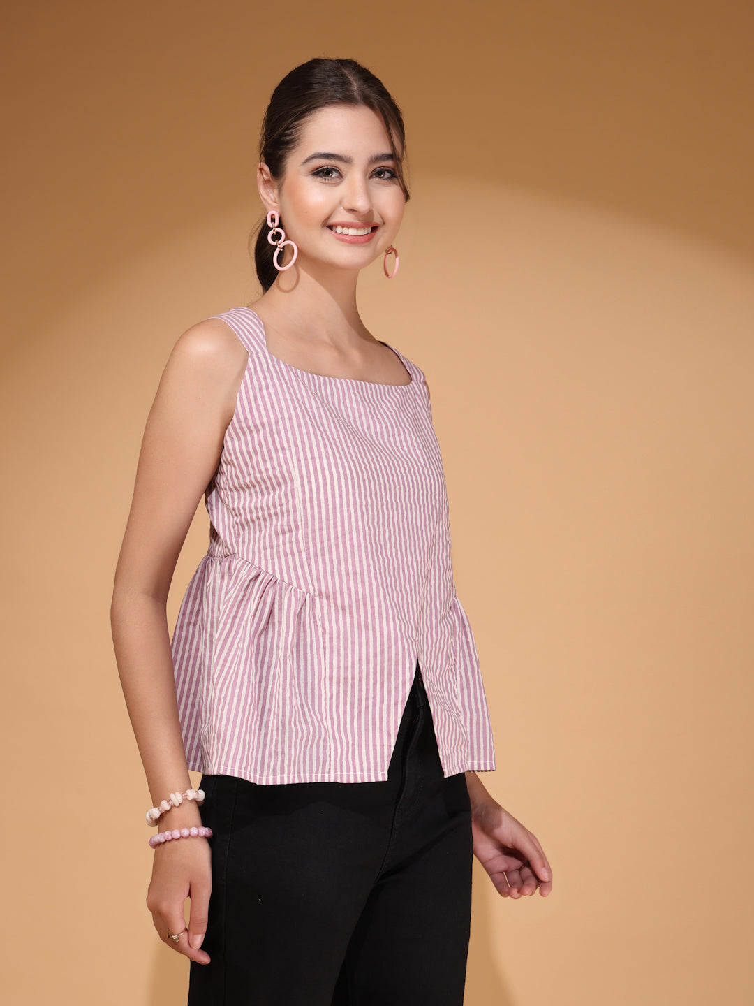 Women’s Cotton Striped Crop Top