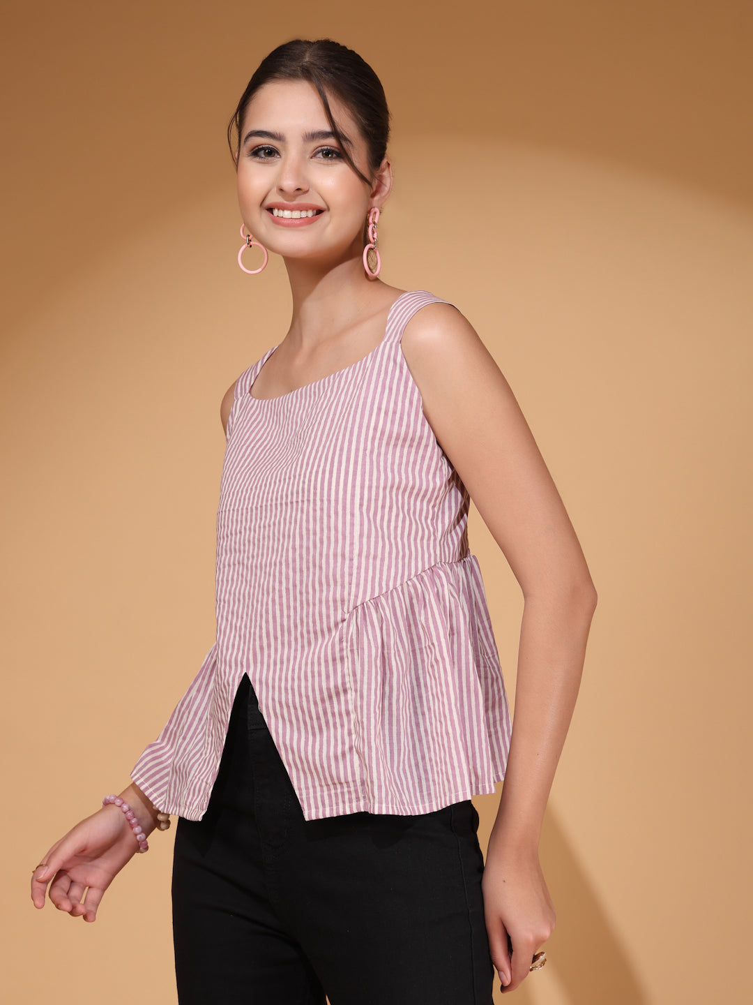 Women’s Cotton Striped Crop Top