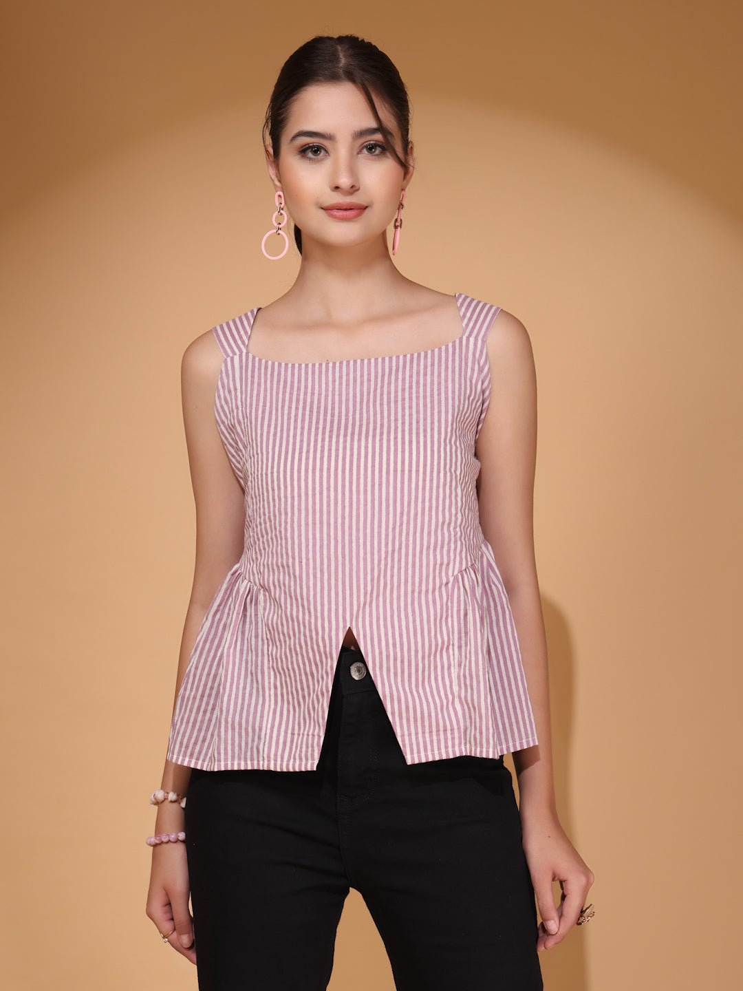 Women’s Cotton Striped Crop Top